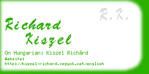 richard kiszel business card